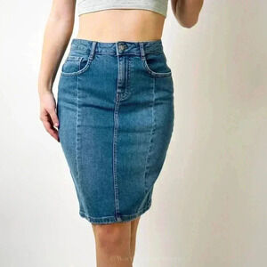 Anthropology & Pilco Denim Jean Pencil Skirt